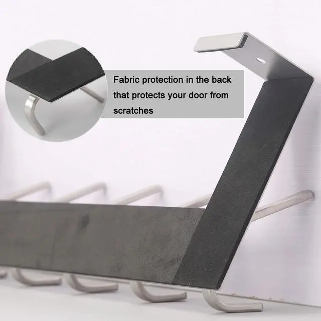 Alt view image 3 of 7 - Over The Door Hooks,Over Door Towel Rack,Door Hanger,Door Coat Hanger,Door Coat Rack,Door Hooks for Hanging Clothes,Back of Door,White