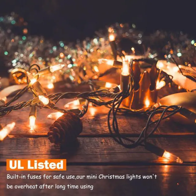 Alt view image 3 of 7 - 2 Packs 13ft 50 Clear Outdoor String Lights on Brown Wire Cord, UL Approved Connectable Outdoor Lights for Xmas Patio Home Party Garden Decor(Brown)