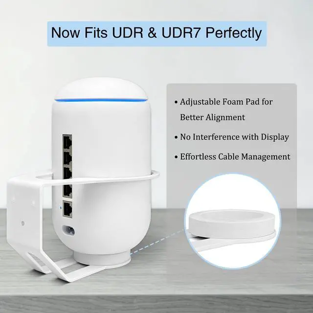 Alt view image 2 of 7 - Metal Wall Mount Compatible with Ubiquiti UniFi Dream Machine UDR7 & UDM-US | Heavy-Duty Router Bracket with Ventilated Design and Easy Cable Access