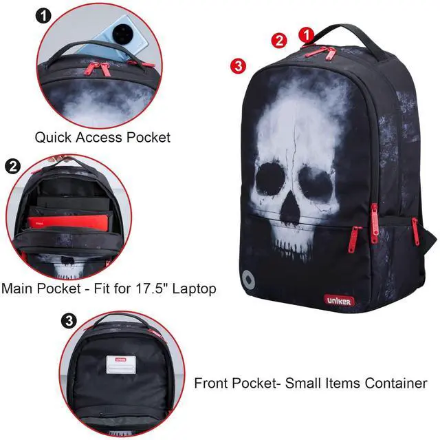 Alt view image 3 of 6 - Travel Laptop Backpack,Graffiti Backpack for Work,Men Daypacks Black,Designer Laptop Bag for 15.6 Inch,College Backpack Call of Duty Gamers