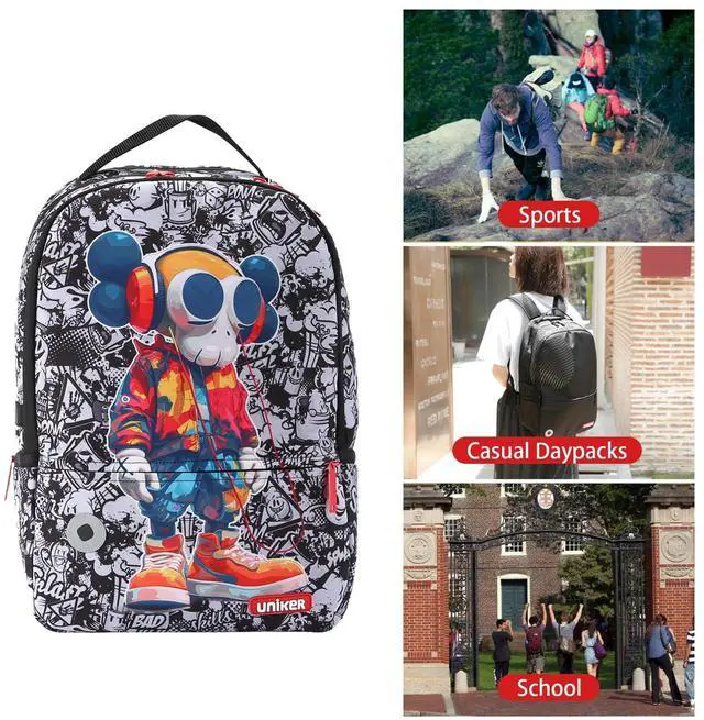 Alt view image 3 of 7 - Graffiti Backpack,Gamer Backpack,Casual Daypack,Designer Laptop Backpack for 15.6 Inch Laptop,Travel Backpack for Man Women,X Eyes