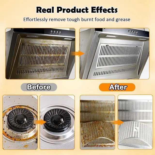 Alt view image 3 of 6 - Heavy Oil Cleaner Stain, Stainless Steel Cleaner, Kitchen Appliances Cleaning Spray Remove Oil Dirt, Grime, and Grease for Oven, Microwave, stove top Cleaning Heavy-Duty Degreaser-16Fl.Oz