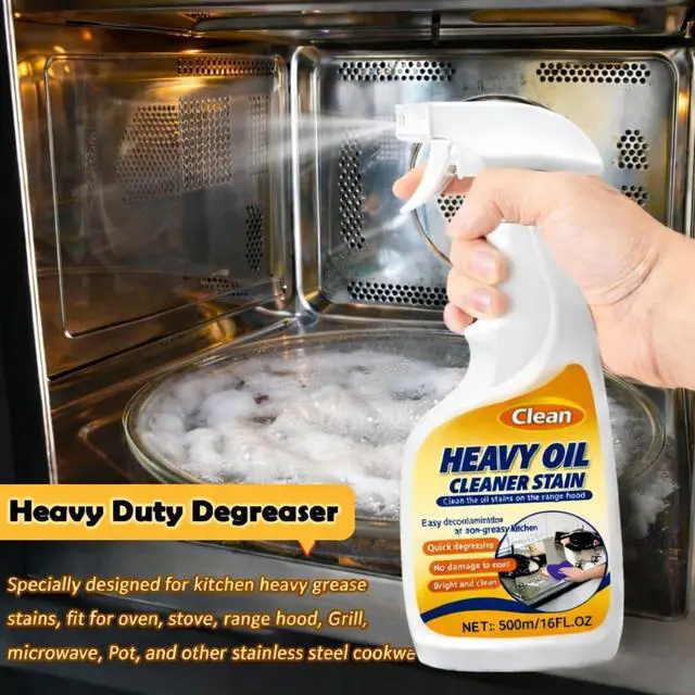 Alt view image 2 of 6 - Heavy Oil Cleaner Stain, Stainless Steel Cleaner, Kitchen Appliances Cleaning Spray Remove Oil Dirt, Grime, and Grease for Oven, Microwave, stove top Cleaning Heavy-Duty Degreaser-16Fl.Oz