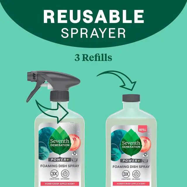 Alt view image 5 of 7 - Foaming Dish Spray, 3 Refills and 1 Sprayhead, 16 Fl Oz (Pack of 3)