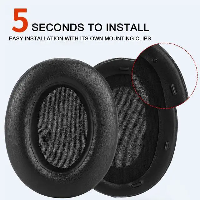 Alt view image 3 of 7 - Replacement Ear Pads for Sony WH-XB910 XB910N Extra Bass Noise Cancelling Headphones, Headphones Ear Cushions, Headset Earpads, Ear Cups Cover (Black)