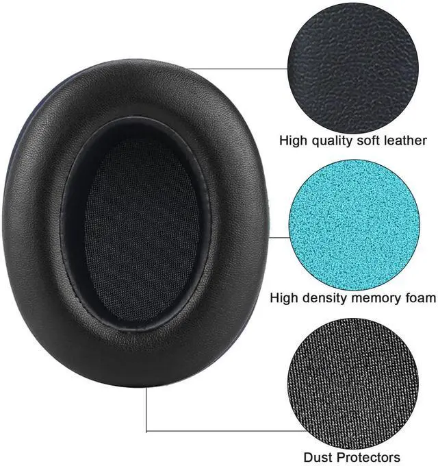 Alt view image 4 of 7 - Replacement Ear Pads for Sony WH-XB910 XB910N Extra Bass Noise Cancelling Headphones, Headphones Ear Cushions, Headset Earpads, Ear Cups Cover (Black)