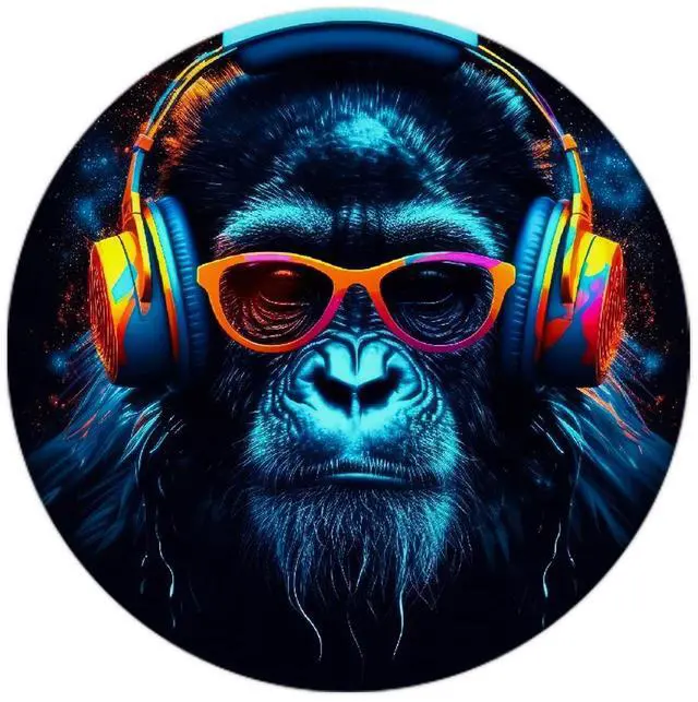 Main image of Gamer Monkey Mouse Pad,Trendy Teen Boy Gift,Game Lover Gifts,Round Mouse Pad,Non-Slip Rubber Base Mousepads for Home Office Dorm Desk Decor,8.7 x 8.7 Inch