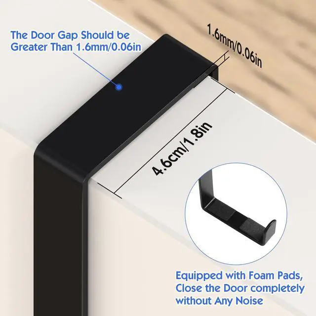 Alt view image 3 of 7 - Over The Door Hooks for Hanging, 14 Hooks Over Door Coat Hanger, Coat Clothing Rack and Towel Rack for Bathroom Organizer, Door Hanger Organizer Kitchen, Bathroom Towel Storage Decor Black
