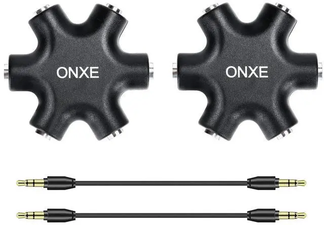 Main image of 2-Pack Multi Headphone Splitter,3.5mm Headset Earphone Jack Audio Adapter Connector 1 Male to 2 3 4 5 Female Cable and Earphones Speakers
