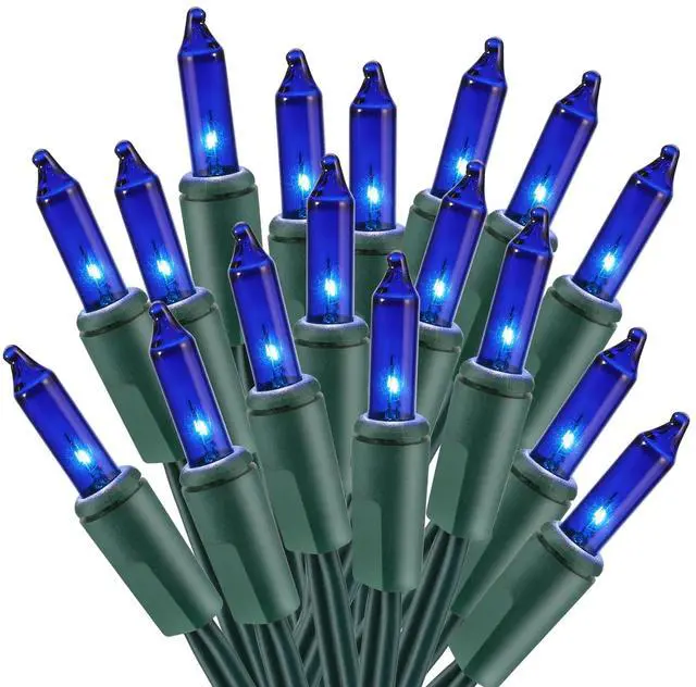 Main image of Christmas Blue Lights, 21.63ft 100 Count Incandescent String Lights Connectable, 120V UL Certified Christmas Indoor String Lights for Xmas, Tree, Party, House, Garden Decor, Green Wire