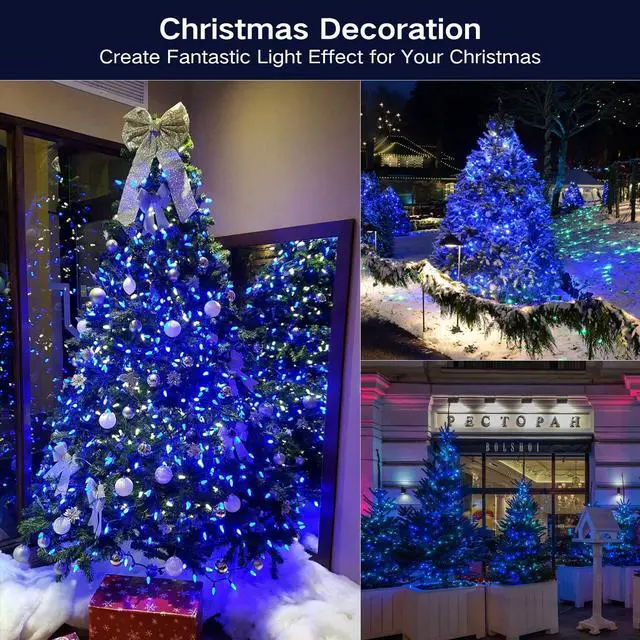 Alt view image 3 of 7 - Christmas Blue Lights, 21.63ft 100 Count Incandescent String Lights Connectable, 120V UL Certified Christmas Indoor String Lights for Xmas, Tree, Party, House, Garden Decor, Green Wire