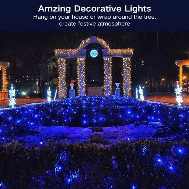 Alt view image 4 of 7 - Christmas Blue Lights, 21.63ft 100 Count Incandescent String Lights Connectable, 120V UL Certified Christmas Indoor String Lights for Xmas, Tree, Party, House, Garden Decor, Green Wire