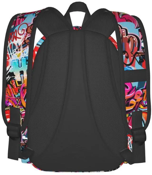 Alt view image 4 of 7 - Daily Backpack Graffiti Wall, Hip Hop Art Backpacks Travel Laptop Daypack 17 inch Bags for Men Women