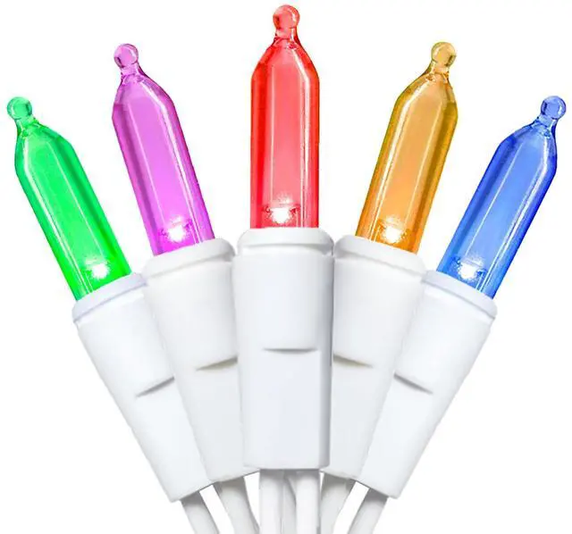 Main image of Multicolor Christmas LED Lights - 35 Count Multi-Colored Christmas String Lights for Small Tree, Crafts, Holiday, Indoor/Outdoor Decorations, 11 Feet White Wire, UL Certified, Connectable