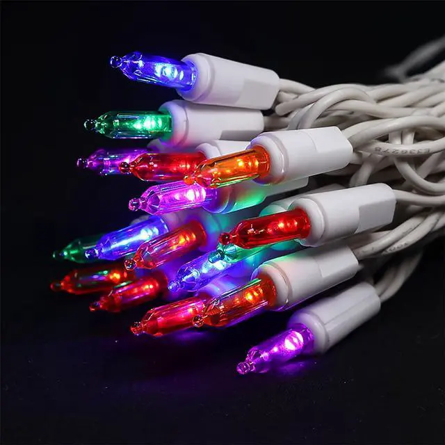 Alt view image 2 of 6 - Multicolor Christmas LED Lights - 35 Count Multi-Colored Christmas String Lights for Small Tree, Crafts, Holiday, Indoor/Outdoor Decorations, 11 Feet White Wire, UL Certified, Connectable