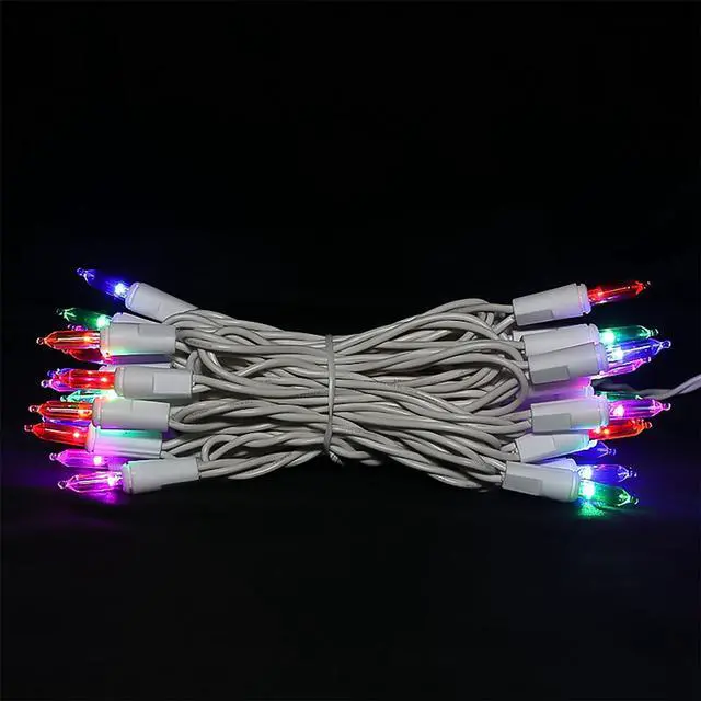 Alt view image 5 of 6 - Multicolor Christmas LED Lights - 35 Count Multi-Colored Christmas String Lights for Small Tree, Crafts, Holiday, Indoor/Outdoor Decorations, 11 Feet White Wire, UL Certified, Connectable