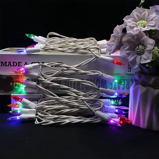 Alt view image 6 of 6 - Multicolor Christmas LED Lights - 35 Count Multi-Colored Christmas String Lights for Small Tree, Crafts, Holiday, Indoor/Outdoor Decorations, 11 Feet White Wire, UL Certified, Connectable