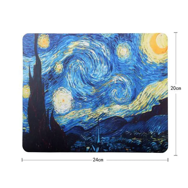 Alt view image 3 of 6 - Mouse Pad, Gaming Mouse Pad, Non-Slip Rubber Base Mouse Mat with Designs for Laptop, Computer & Office, 9.5 x 7.9 x 0.12 inches (Starry Night)