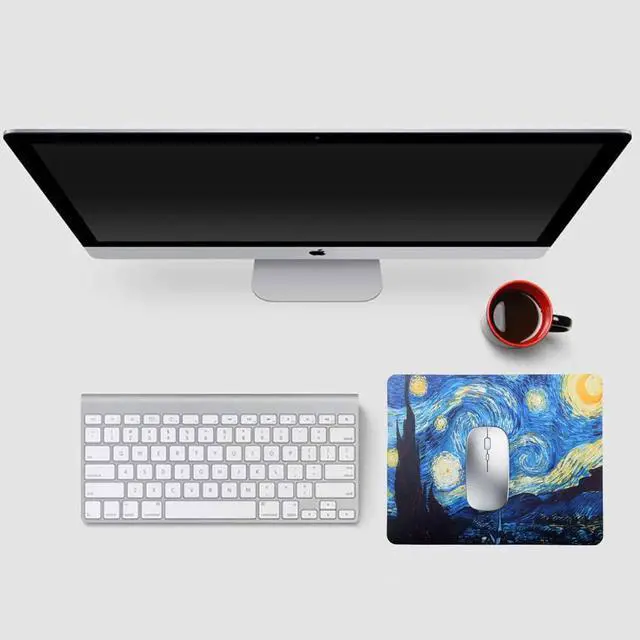 Alt view image 6 of 6 - Mouse Pad, Gaming Mouse Pad, Non-Slip Rubber Base Mouse Mat with Designs for Laptop, Computer & Office, 9.5 x 7.9 x 0.12 inches (Starry Night)