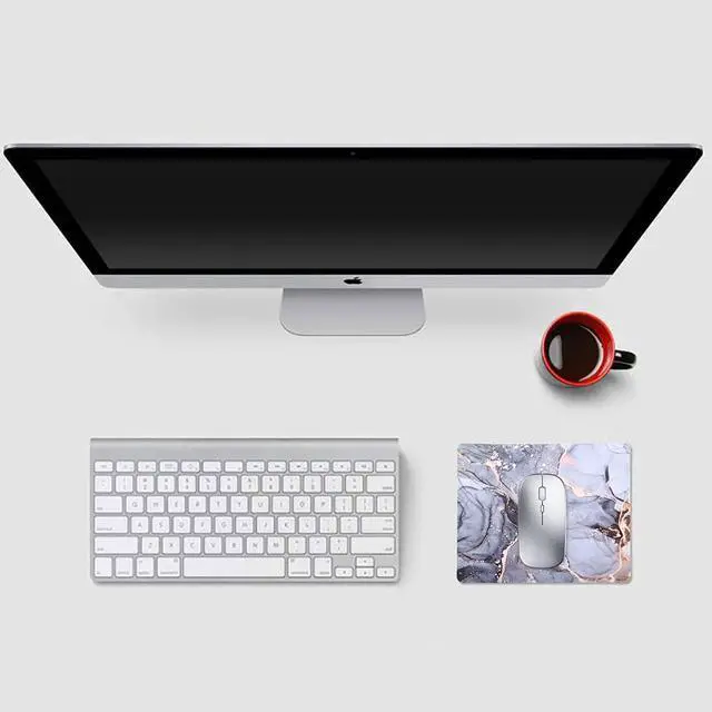 Alt view image 4 of 5 - Mouse Pad, Gaming Mouse Pad, Non-Slip Rubber Base Mouse Mat with Designs for Laptop, Computer & Office, 9.5 x 7.9 x 0.12 inches (Marble 2)