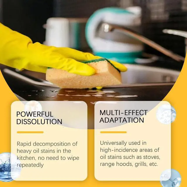 Alt view image 5 of 7 - Clean Up Kitchen Oil Stains Spray,Kitchen Cleaner Spray,Heavy Oil Cleaner Stain,All-Purpose Cleaning Spray for Kitchens Oil Stain Remover (8.45oz)