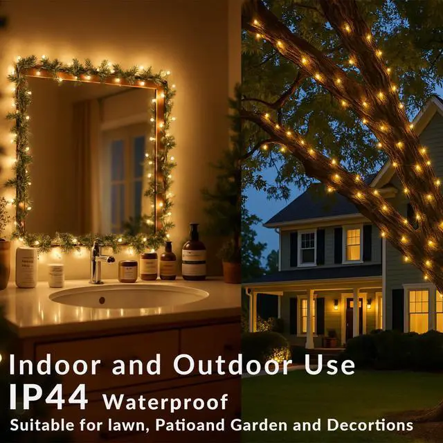 Alt view image 5 of 7 - Christmas Lights White Wire Multi Mini String- UL Listed 100 Count Connectable String Lights for Indoor and Outdoor Use for Xmas Trees Wreath Holiday Garden Decorations (1, White Wire Multi)
