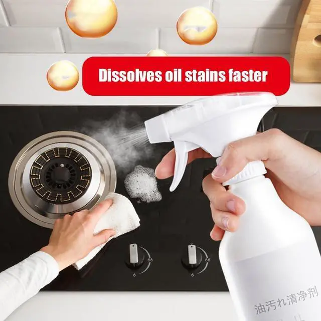 Alt view image 3 of 6 - Kitchen Pots and Pan Cleaner,500ML Foam Heavy Oil Cleaner Sprays ,Oven Cleaning, Heavy Stain Cleaner Liquid, Clean Up Kitchen Oil Stains, All Purpose Clean Stian with cleaning rags and wire rags