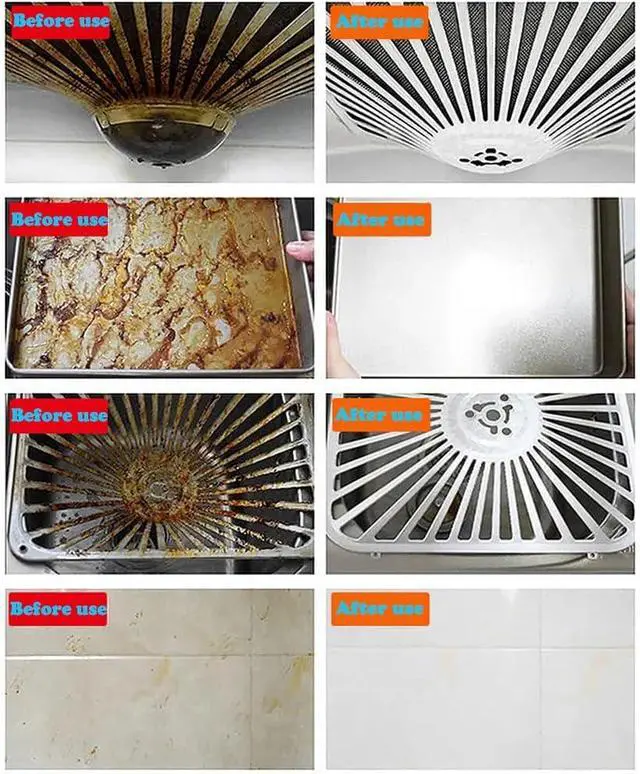 Alt view image 5 of 6 - Kitchen Pots and Pan Cleaner,500ML Foam Heavy Oil Cleaner Sprays ,Oven Cleaning, Heavy Stain Cleaner Liquid, Clean Up Kitchen Oil Stains, All Purpose Clean Stian with cleaning rags and wire rags