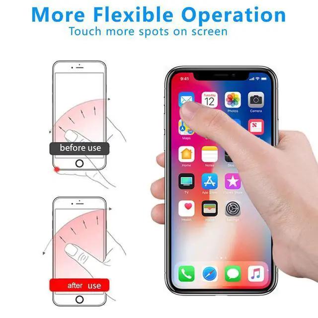 Alt view image 3 of 6 - Colorful Cell Phone Ring Holder Stand 2 Packs, Transparent Phone Ring Holder 360°Rotation Clear Phone Ring Grip Finger Kickstand Compatible with Various Phones or Phone case