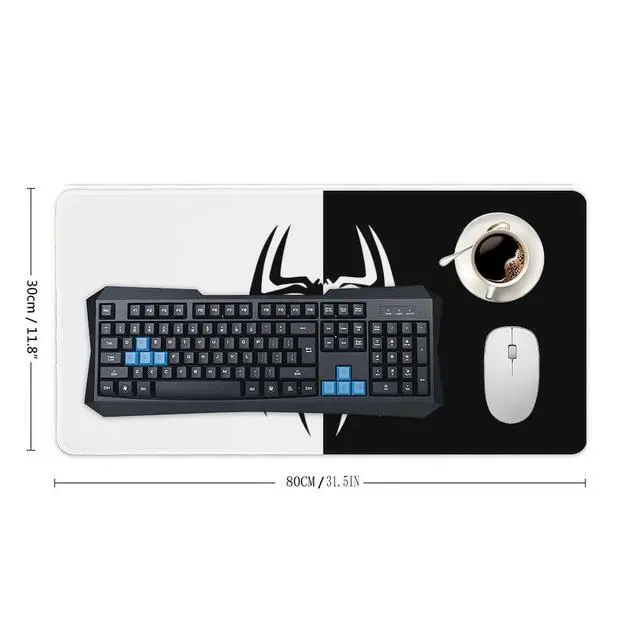 Alt view image 2 of 7 - Gaming Mouse Pad, Spider Pattern White Black Mouse Pad Large Extended Computer Mouse Mat Keyboard Full Desk Mousepad for Gaming, Office, Home 11.8x31.5Inch