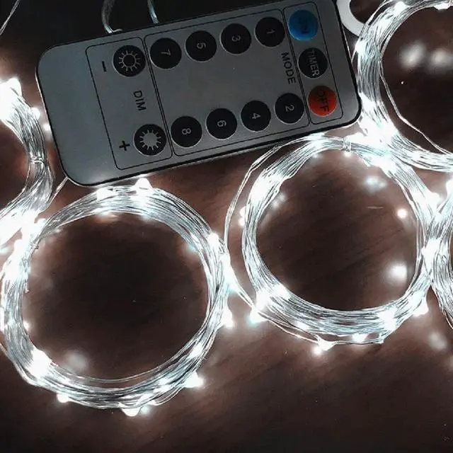 Alt view image 4 of 6 - Led Curtain String Lights with Remote for Bedroom Wedding Party Festive Season Propose Marriage Window Christmas Decorations(Bright White)