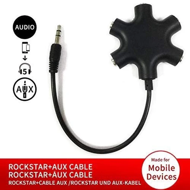 Alt view image 5 of 5 - Headphone Audio Splitter 5 Ways Adaptor Audio Stereo Cable 3.5mm Male to 5 Port 3.5mm Female for Earphone and Headset Splitter Adapter for iPhone Samsung LG Smartphones (3, Black)