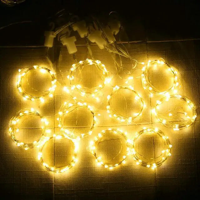 Alt view image 6 of 7 - Window Curtain String Lights, 300 LED 8 Lighting Modes Fairy Copper Light with Remote, USB Powered for Christmas Party Wedding Home Decorations (Warm White)