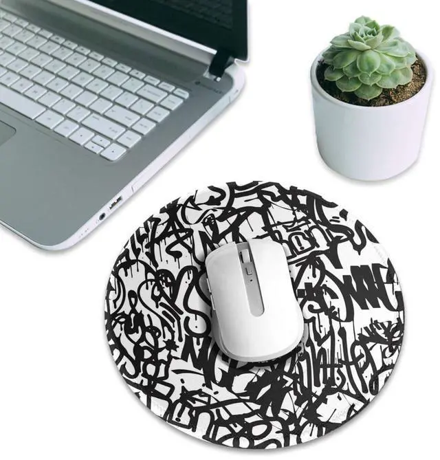 Alt view image 5 of 5 - Graffiti Mouse Pad, Mouse Pads for Desk, Stitched Edge Mousepad with Non-Slip Rubber Base, Gaming Mouse Mat for Computer Laptop Home Office