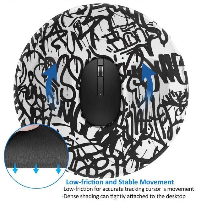 Alt view image 2 of 5 - Graffiti Mouse Pad, Mouse Pads for Desk, Stitched Edge Mousepad with Non-Slip Rubber Base, Gaming Mouse Mat for Computer Laptop Home Office