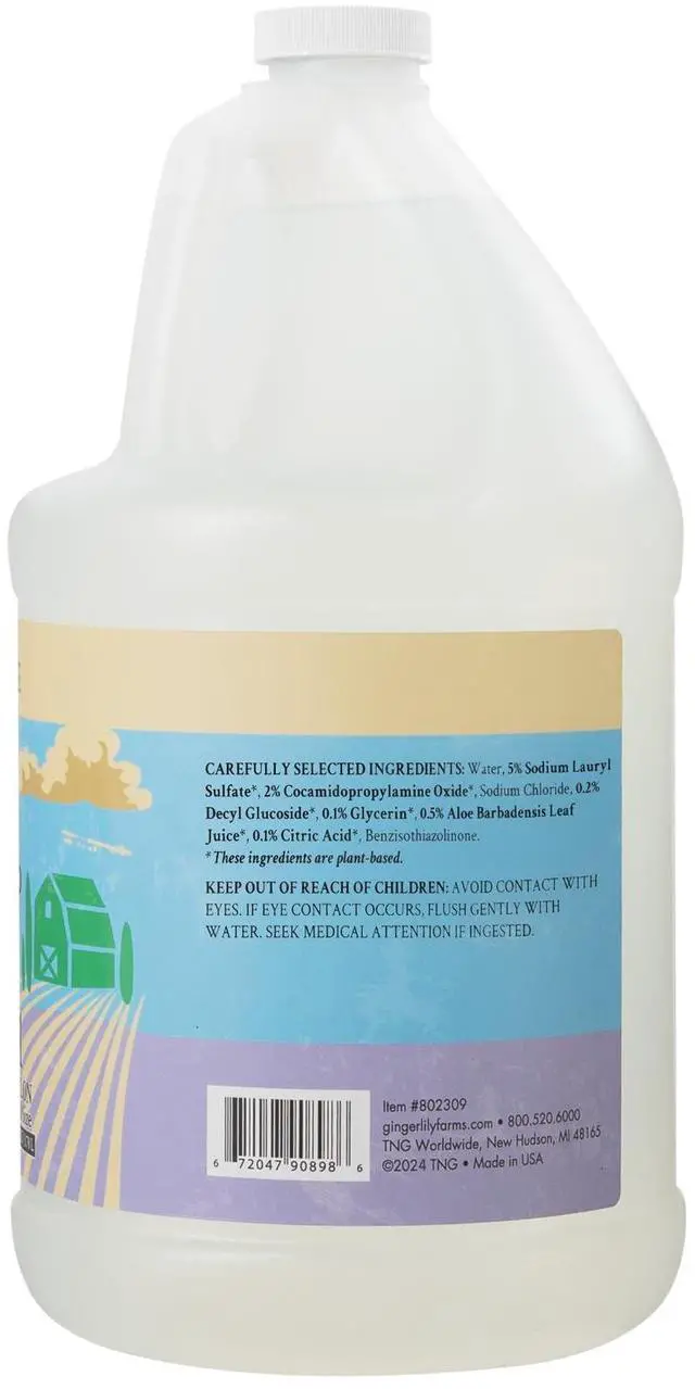 Alt view image 2 of 6 - Botanicals Plant-Based Liquid Dish Soap, Concentrated Formula with Max Grease Cleaning Power, Cruelty-Free, Fragrance-Free, 1 Gallon Refill (128 Fl. Oz.), Clear