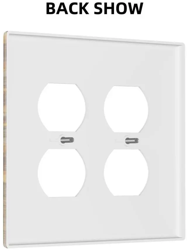 Alt view image 4 of 7 - Decorative Outlet Covers Butterfly Sunflower Inspirational Quotes 2 Gang Light Switch Cover Plate Double Duplex Wall Plates for Electrical Outlets Switch Plate Covers for Bedroom Home Decor