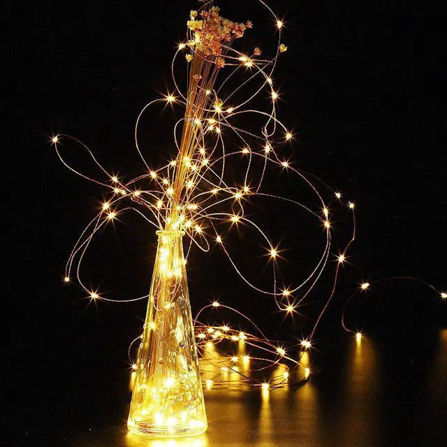 Alt view image 4 of 7 - 2 Pack 20 Feet 60 Led Fairy Lights Battery Operated with Remote Control Timer, 8 Modes Waterproof Copper Wire Twinkle String Lights for Bedroom Party Indoor- Warm White