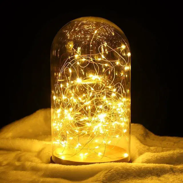 Alt view image 6 of 7 - 2 Pack 20 Feet 60 Led Fairy Lights Battery Operated with Remote Control Timer, 8 Modes Waterproof Copper Wire Twinkle String Lights for Bedroom Party Indoor- Warm White