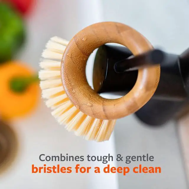 Alt view image 4 of 7 - The Ring - Bamboo Vegetable and Fruit Cleaning Brush - A Versatile Food Scrubber for Potatoes, Mushrooms, and Veggies