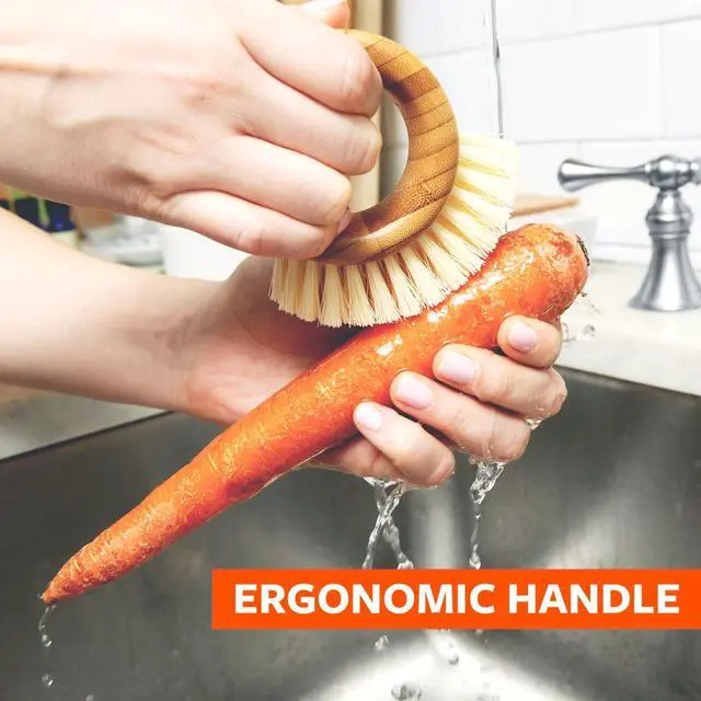 Alt view image 5 of 7 - The Ring - Bamboo Vegetable and Fruit Cleaning Brush - A Versatile Food Scrubber for Potatoes, Mushrooms, and Veggies