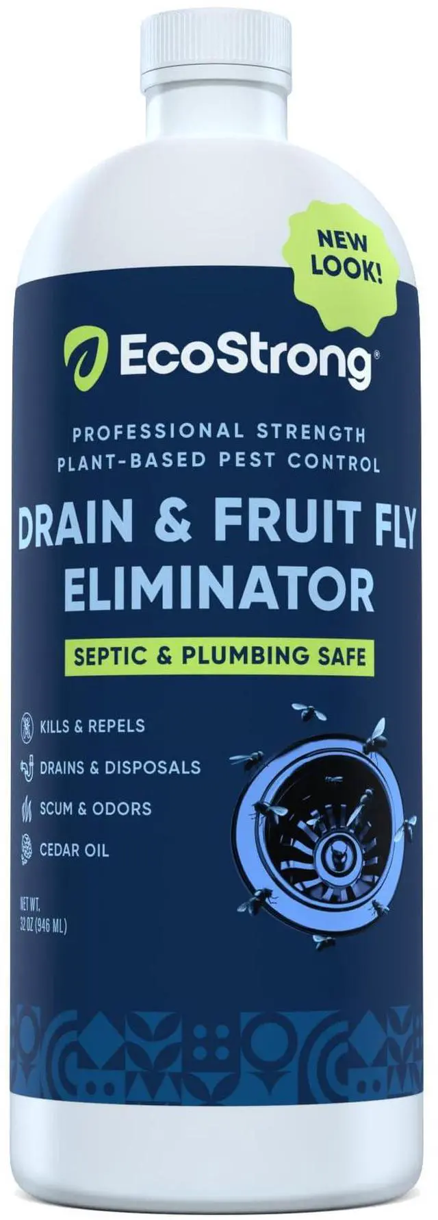 Main image of Fruit Fly Drain Treatment | Drain Fly Eliminator | Eliminates Gnats, Sewer Flies and More - Works in All Drains - 32 Fl Oz