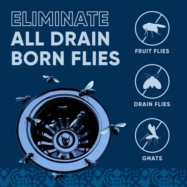 Alt view image 2 of 7 - Fruit Fly Drain Treatment | Drain Fly Eliminator | Eliminates Gnats, Sewer Flies and More - Works in All Drains - 32 Fl Oz