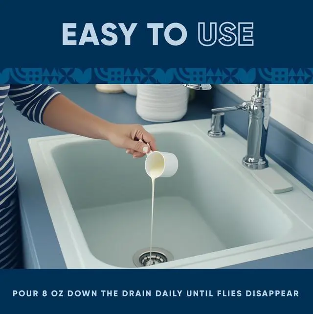Alt view image 7 of 7 - Fruit Fly Drain Treatment | Drain Fly Eliminator | Eliminates Gnats, Sewer Flies and More - Works in All Drains - 32 Fl Oz
