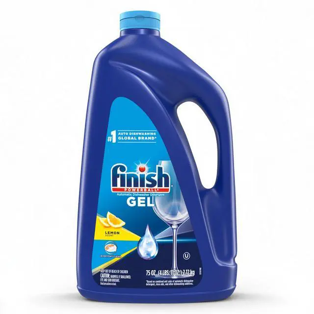 Main image of Gel Liquid Dishwasher Detergent, Advanced Deep Cleaning Power Dish Soap, Fights Tough Stains, Dishwasher Soap, Plastic-Free & Septic Safe Dish Detergent, Lemon Scent, 75oz