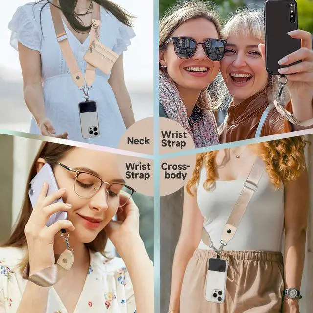Alt view image 2 of 7 - Phone Lanyard Crossbody Wrist Strap, Adjustable Clip and Go Strap for Phone with Wallet Crossbody, Phone Strap with Zippered Pouch, Universal Hands-Free for All Cell Phone