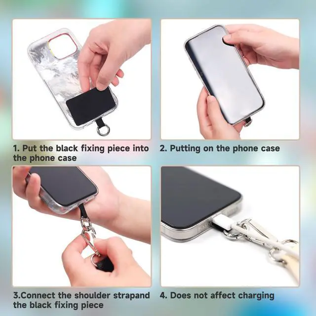 Alt view image 5 of 7 - Phone Lanyard Crossbody Wrist Strap, Adjustable Clip and Go Strap for Phone with Wallet Crossbody, Phone Strap with Zippered Pouch, Universal Hands-Free for All Cell Phone