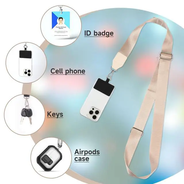 Alt view image 7 of 7 - Phone Lanyard Crossbody Wrist Strap, Adjustable Clip and Go Strap for Phone with Wallet Crossbody, Phone Strap with Zippered Pouch, Universal Hands-Free for All Cell Phone