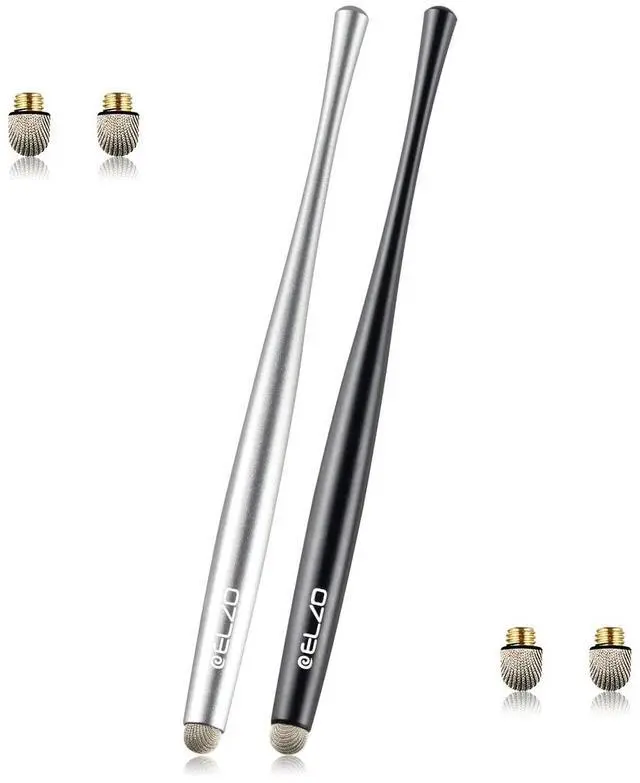 Main image of Stylus Pen Combo Universal Capacitive Touch Screen 2 Packs with 4 Replacement Fiber Fine Tips for Tablet iPad, iPhone, Samsung, Microsoft Surface Pro, HTC, Sony and More Android Phones