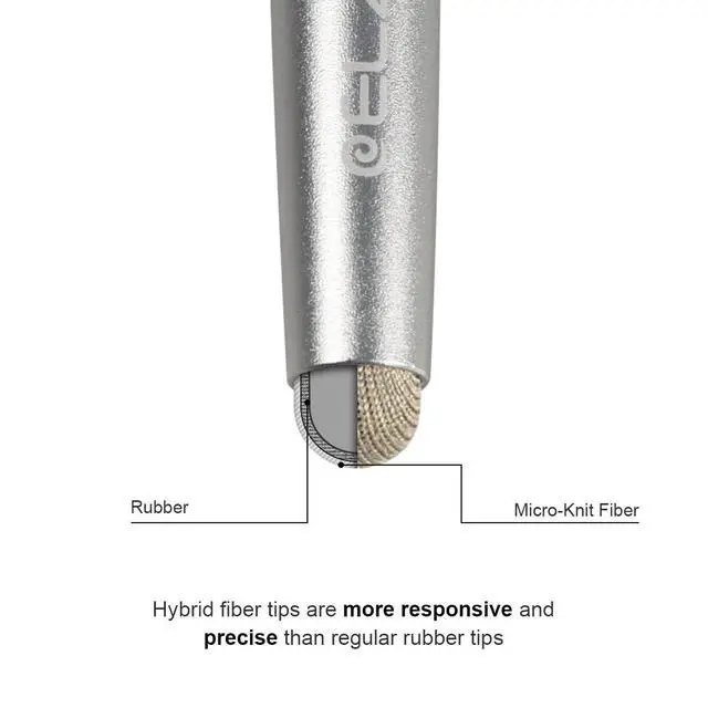 Alt view image 2 of 7 - Stylus Pen Combo Universal Capacitive Touch Screen 2 Packs with 4 Replacement Fiber Fine Tips for Tablet iPad, iPhone, Samsung, Microsoft Surface Pro, HTC, Sony and More Android Phones